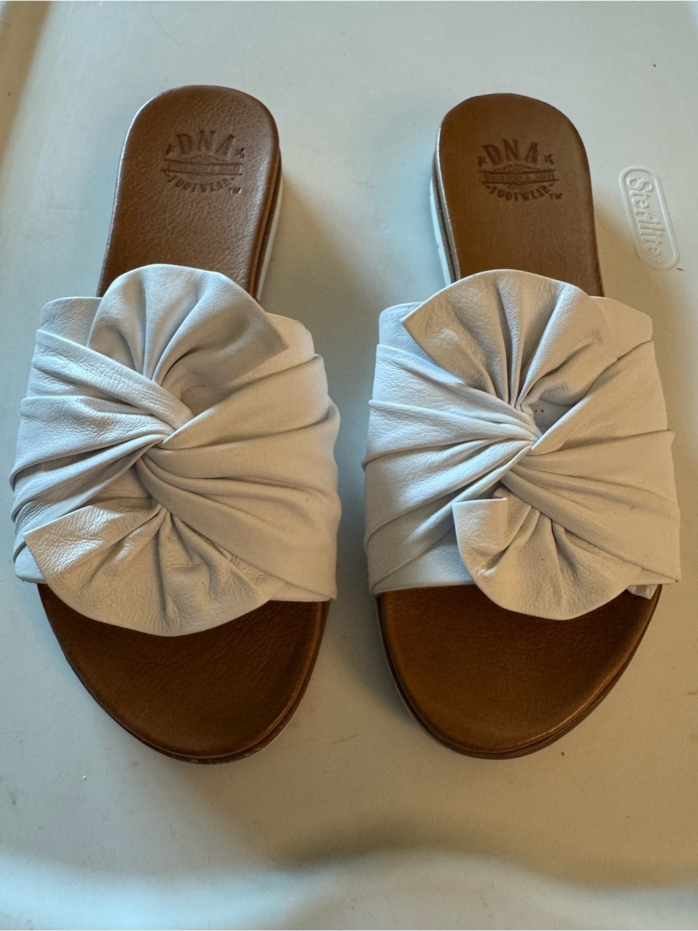 DNA couture white Knot Slide Sandals